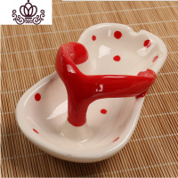 封后可爱卡通创意个性女生陶瓷鞋子烟灰缸多功能迷你家居礼品摆件 人字拖烟灰缸-红色