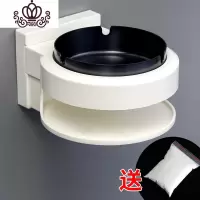 封后壁挂式烟灰缸防飞灰家用客厅创意个性潮流卫生间免打孔收纳架 圆形-黑缸(先收藏灭烟沙)摆件