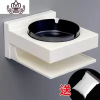 封后壁挂式烟灰缸防飞灰家用客厅创意个性潮流卫生间免打孔收纳架 方形-黑缸(先收藏灭烟沙)摆件