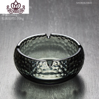 封后北欧ins风玻璃水晶创意烟灰缸 现代简约个性家用潮流客厅小号烟缸 [锤纹版]直径11.5cm水晶玻璃烟灰缸-烟灰摆件