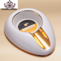 封后茄龍雪茄烟灰缸小号装饰创意时尚便携式灭烟器 乳白摆件