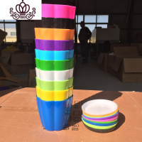 封后多肉植物专用花盆彩虹石丸花盆储水塑料花盆6色24个 中号花瓣十色各一送同款一个 小花盆容器