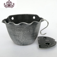 封后(FENGHOU)封后壁挂花盆浪花边复古喷漆吊篮盆塑料扫漆储水绿萝吊兰盆吸水懒人盆 复古银色送S挂钩 特大花盆容器