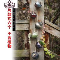 封后简洁壁挂麻绳多肉绿萝吊兰垂吊赖人花盆吊盆仿古陶瓷创意个性 款式4(固定6个+麻绳) 中等花盆容器