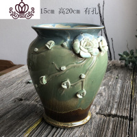 封后特大号老桩法师多肉花盆欧式陶瓷花盆 复古手工特高花盆 563花儿朵朵 特大