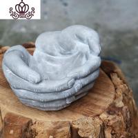 封后园艺手掌花盆水泥工艺品乡村做旧复古落地园艺装饰摆件多肉花盆 B 中
