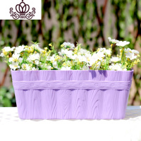 封后(FENGHOU)封后加厚树脂花盆窗台窄盆阳台种菜盆设备长方形塑料花盆带排水孔 紫色+滤网+孔塞 大花盆容器