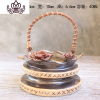 封后(FENGHOU)封后陶瓷花篮创意手提篮子手工多肉花盆个性花插提篮绿萝盆栽壁挂花瓶 提篮捏花栗色 中等花盆容器