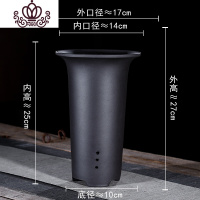 封后紫砂兰花盆高圆中大号宜兴精品古典素面桌面建虎皮兰花专用盆 wj-高腰素面-黑泥送紫砂托盘 点击图片查看尺寸