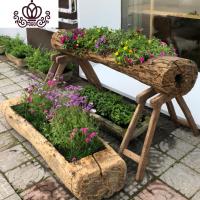 封后老木头多肉花盆阳台长方形户外创意木质花花园庭院大号朽木花盆 如需花架联系客服另拍 大花盆容器