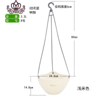 封后爱丽丝壁挂绿箩花盆花盆垂吊悬挂懒人花盆吊篮花盆墙上花盆绿萝 8号浅米色95 中等花盆容器