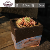 封后新款麦饭石多肉花盆粗陶透气手工爆裂群生老桩大号肉肉花盆器 敞口麦饭石-05 大花盆容器