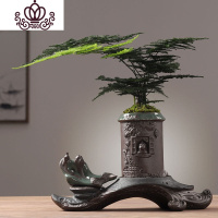 封后创意个性绿植文竹盆景植物家用室内盆栽专用陶瓷花盆客厅装饰摆件 春晓哥窑盆栽 中等花盆容器
