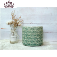 封后(FENGHOU)封后MimiHome北欧冰裂蒲公英花盆家居陶瓷摆件彩色花盆绿植花器 浅绿色蒲公英[口径17花盆容器