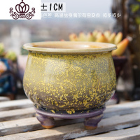 封后蛙腿白光大中小东云乌木盆粗陶大口透气多肉花盆景德镇手工肉肉盆 [B小]20 中等花盆容器