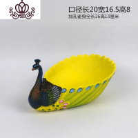 封后创意个性可爱树脂大号孔雀多肉花盆家居绿植拼盘摆设 黄色一号款式黄孔雀 大花盆容器