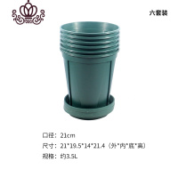 封后种花王大爷 青山盆量贩套装 国产花盆花卉绿植用盆透气控根花盆 21cm青山盆(盆+托)*6只装 大