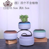 封后多肉花盆陶瓷大号大口径肉肉紫砂粗陶多肉盆简约家用花盆 TM-1010四色一组 中等花盆容器