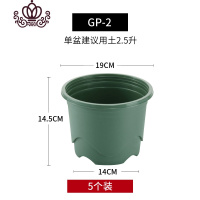 封后国产控根盆矮胖浅款加厚塑料花盆排水透气青山盆家用种植加仑盆 2号盆口径19cm(不含托)5个 中等花盆容器