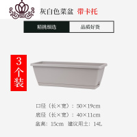 封后(FENGHOU)封后霍伦种菜盆长条花盆阳台家庭种菜室内特大蔬菜长方形种植 [3个装]灰白色50cm菜盆花盆容器