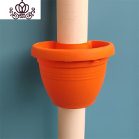 封后勋创意下水管壁挂花盆捆绑式管道花盆吊兰盆圆柱悬挂式壁挂吊篮盆 橘色 大花盆容器