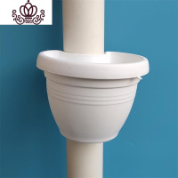 封后(FENGHOU)封后勋创意下水管壁挂花盆捆绑式管道花盆吊兰盆圆柱悬挂式壁挂吊篮盆 白色 大花盆容器