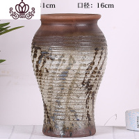 封后多肉花盆透气粗陶罐多肉植物紫砂陶瓷老桩法师特大号盆器 大葫芦黄甩釉 特大