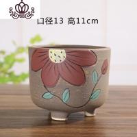 封后阳台陶盆大口径创意粗陶个性肉肉陶瓷多肉盆老桩透气花盆 三祥大—04 大花盆容器