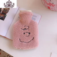 封后日系简约毛绒热水袋女小号注水学生便携式暖宝宝可爱少女心暖肚子