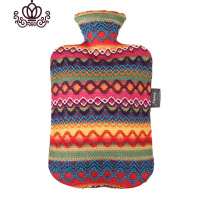 封后德国 秘鲁风情编织花纹外套pvc充注水热水袋 暖水袋 暖手宝