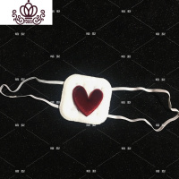 封后暗姴爱心眼罩拍照道具黑色桃心土酷少女蹦迪 酒红,手工制作,有瑕疵