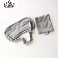 封后良品全棉透气遮光成人加厚纯棉男女午休睡眠睡觉眼罩冰袋定制ogo 花灰色(无冰袋)