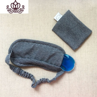 封后良品全棉透气遮光成人加厚纯棉男女午休睡眠睡觉眼罩冰袋定制ogo (冰袋款)藏青灰细条