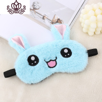 封后睡觉睡眠遮光女款儿童可爱卡通学生秋冬季冰袋冰敷个性可爱眼罩 蓝色可爱兔子款