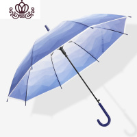 封后春上加厚渐变磨砂透明雨伞长柄自动男女学生儿童小清新透明伞定制