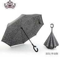 封后免持式雨伞反向伞双层格子加大全自动车用晴雨伞两用汽车长柄伞男