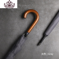 封后长柄伞自动日系商务简约复古车载直杆弯木柄超大号日本防风男雨伞