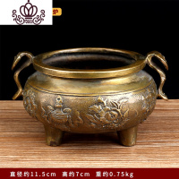封后铜八宝香炉香道用具佛堂用品香薰炉线香盘香檀香炉具佛具 中号