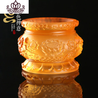 封后莲花供佛香炉香插佛教盘香线香炉檀香炉熏香炉立香炉佛堂供具摆件 5寸琥珀色香薰灯炉/器具
