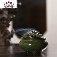 封后佛家香炉家用室内净化空气倒流熏香炉仿古塔香香薰炉香沉香焚香 冰裂-祖母绿香炉香薰灯炉/器具