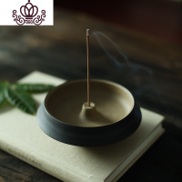 封后梵悦 景德镇陶瓷纯手工香器香插线香檀香沉香粗陶香薰炉盘香香炉 A款外黑内陶香薰灯炉/器具