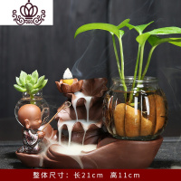 封后倒流香炉家用室内创意檀香沉香茶道香薰禅意大号流香炉倒流香摆件 坐莲水培款香薰灯炉/器具