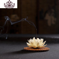 封后创意陶瓷手工莲花线香炉家用檀香沉香熏炉立香薰直香插摆件