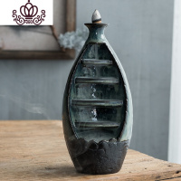 封后倒流香炉陶瓷家用沉香熏香炉室内檀香炉创意个性茶道摆件 [均]倒流香炉步步高升