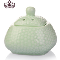 封后恒温保修陶瓷电香薰炉插电香熏炉精油香薰灯不怕干烧送精油 斑点款绿色香薰灯炉/器具