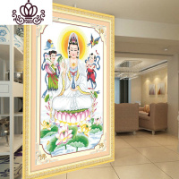 封后十字绣菩萨像新款客厅大幅图送子观音2019滴水坐莲观音