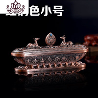 封后(买1送2)八吉祥线香炉合金卧香炉藏式线香盒熏烟供摆件 小号红铜色香薰灯炉/器具