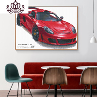 封后法拉利十字绣线绣2019新款小件客厅卧室儿童房卡通汽车简单绣小幅