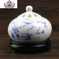 封后定时调温电子檀香炉 陶瓷香薰炉 沉香炉精油插电香薰灯木屑粉盖子 水墨山林a香薰灯炉/器具