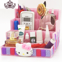 封后立体绣毛线十字绣新款客厅卡通遥控器手机化妆品收纳盒首饰纸巾盒